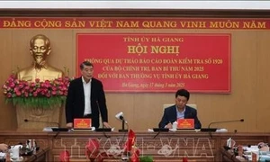 Đoàn kiểm tra của Bộ Chính trị, Ban Bí thư làm việc với Ban Thường vụ Tỉnh ủy Hà Giang