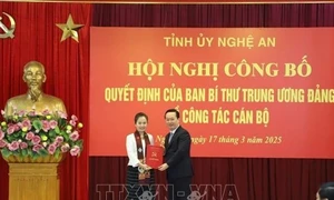 Bà Võ Thị Minh Sinh giữ chức Phó Bí thư Tỉnh ủy Nghệ An