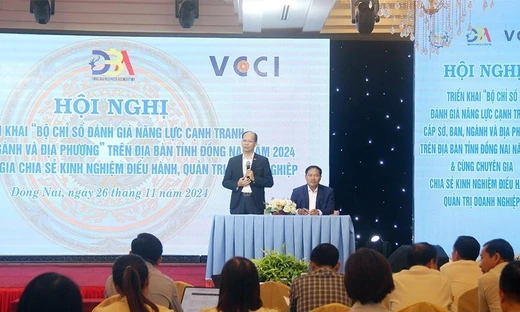 Hội nghị triển khai bộ chỉ số đánh giá năng lực cạnh tranh cấp sở, ban, ngành và địa phương (DDCI) trên địa bàn Đồng Nai năm 2024. Ảnh: Hải Quân