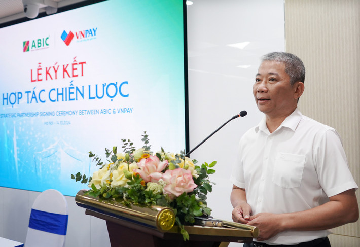 Chủ tịch HĐQT Bảo hiểm Agribank Nguyễn Tiến Hải phát biểu. Ảnh: Thái Hòa a2-5798.jpg
