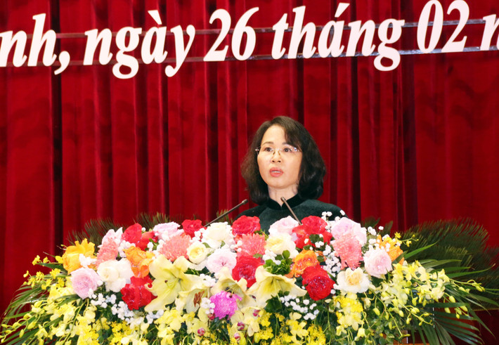 Phó Bí thư Thường trực Tỉnh ủy, Chủ tịch HĐND tỉnh Trịnh Thị Minh Thanh phát biểu khai mạc kỳ họp Phó Bí thư Thường trực Tỉnh ủy, Chủ tịch HĐND tỉnh Trịnh Thị Minh Thanh phát biểu khai mạc kỳ họp