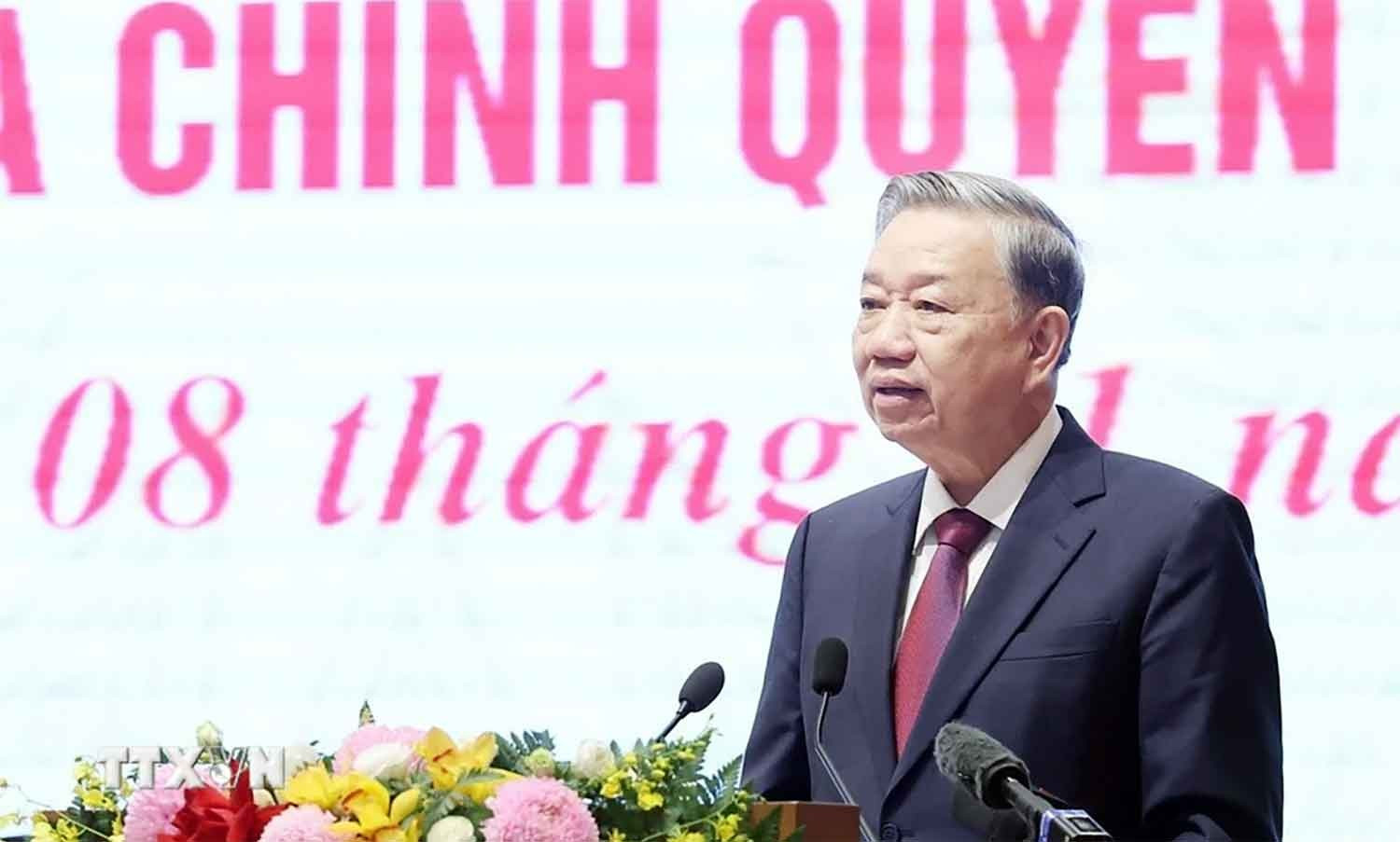 Tổng Bí thư Tô Lâm phát biểu chỉ đạo. Ảnh: Thống Nhất/TTXVN tl-a2.jpg