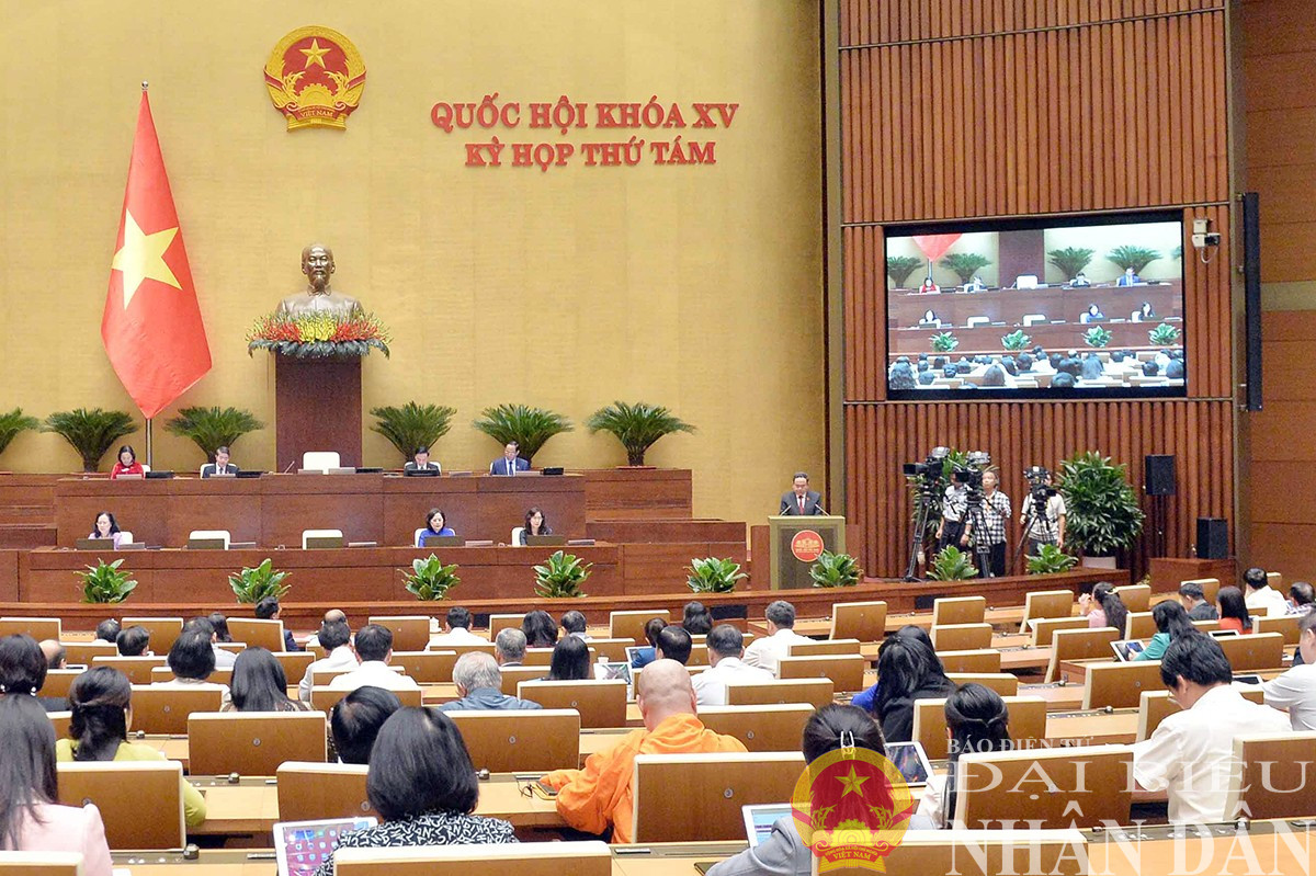 Chủ tịch Quốc hội Trần Thanh Mẫn chủ trì và phát biểu khai mạc Phiên chất vấn. Ảnh: Hồ Long dbnd_br_quang-canh-ctqh-a2.jpg