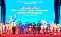 Lễ phát động Tháng hành động về an toàn, vệ sinh lao động và Tháng Công nhân năm 2024. Ảnh: VGP/TT