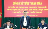 Chủ tịch Quốc hội Trần Thanh Mẫn làm việc với Ban Thường vụ Tỉnh ủy Tuyên Quang