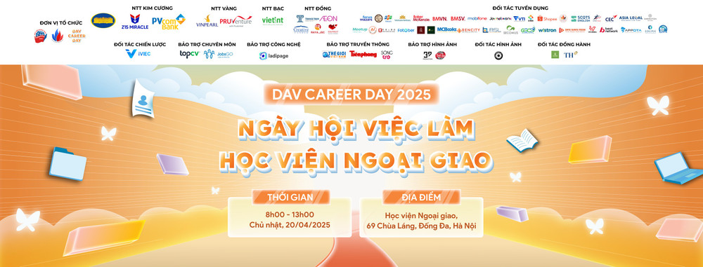 Hơn 30 đơn vị doanh nghiệp đối tác tham gia ngày hội DAV Career Day 2025, trong đó Z15 Miracle và ngân hàng PVcomBank đóng vai trò là Nhà tài trợ Kim cương của Học viện. anh-3.png