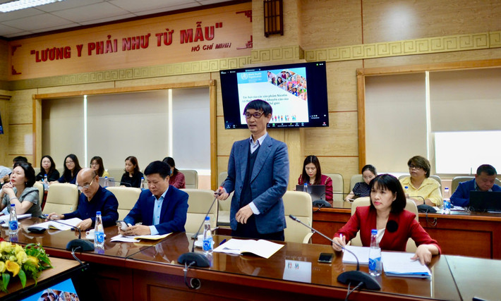 Đại diện Tổ chức Y tế Thế giới tại Việt Nam (WHO) Nguyễn Tuấn Lâm phát biểu tại hội thảo. Ảnh: PV img-0258.jpg