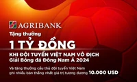 Tiếp lửa chinh phục “ngôi vương”, Agribank sẽ trao thưởng 1 tỷ đồng khi Đội tuyển Nam Quốc gia Việt Nam vô địch Giải Bóng đá Đông Nam Á 2024