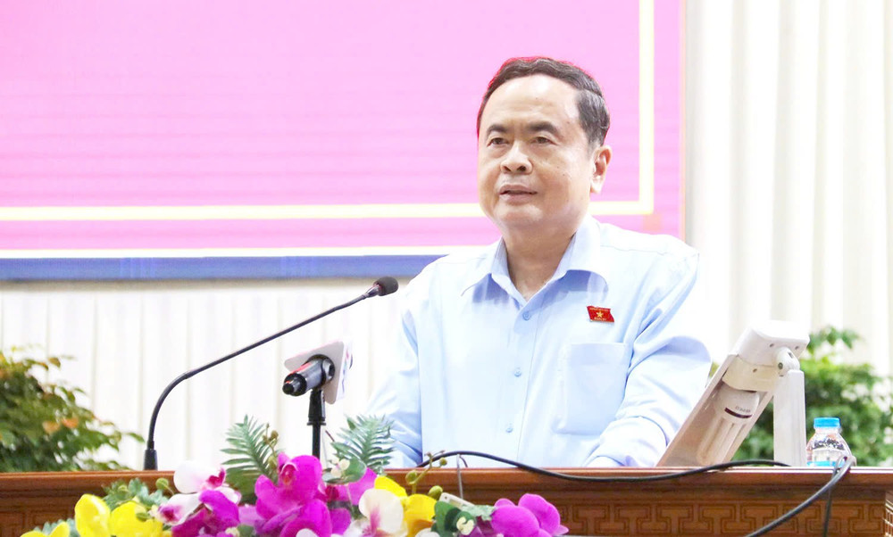 Chủ tịch Quốc hội Trần Thanh Mẫn phát biểu tại cuộc tiếp xúc cử tri. Ảnh: Hải Hành Chủ tịch Quốc hội Trần Thanh Mẫn phát biểu tại cuộc tiếp xúc cử tri. Ảnh: Hải Hành
