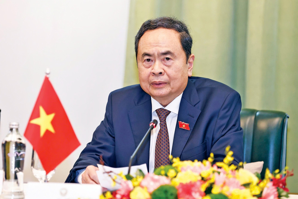 Chủ tịch Quốc hội Trần Thanh Mẫn phát biểu tại cuộc tiếp. Ảnh: Doãn Tấn - TTXVN Chủ tịch Quốc hội Trần Thanh Mẫn phát biểu tại cuộc tiếp. Ảnh: Doãn Tấn - TTXVN