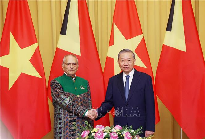 Chủ tịch nước Tô Lâm và Tổng thống Timor-Leste Jose Ramos-Horta. Ảnh: Lâm Khánh/TTXVN Chú thích ảnh