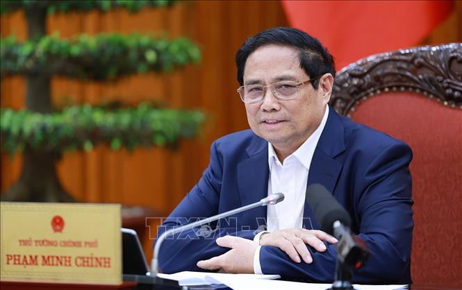 Thủ tướng Phạm Minh Chính chủ trì phiên họp lần thứ nhất Ban Chỉ đạo tổng kết 20 năm thực hiện mô hình tổ chức bộ máy của Chính phủ. Ảnh: Dương Giang/TTXVN Chú thích ảnh