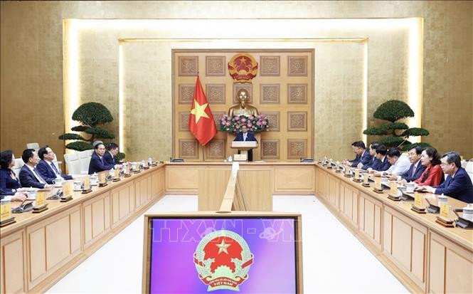 Thủ tướng Phạm Minh Chính giao nhiệm vụ cho các Phó Thủ tướng, Bộ trưởng vừa được Quốc hội phê chuẩn, bổ nhiệm, ngày 26.8.2024. Ảnh: Dương Giang/TTXVN Chú thích ảnh