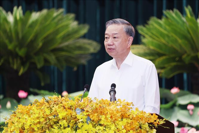 Tổng Bí thư, Chủ tịch nước Tô Lâm phát biểu chỉ đạo. Ảnh: Lâm Khánh/TTXVN Chú thích ảnh