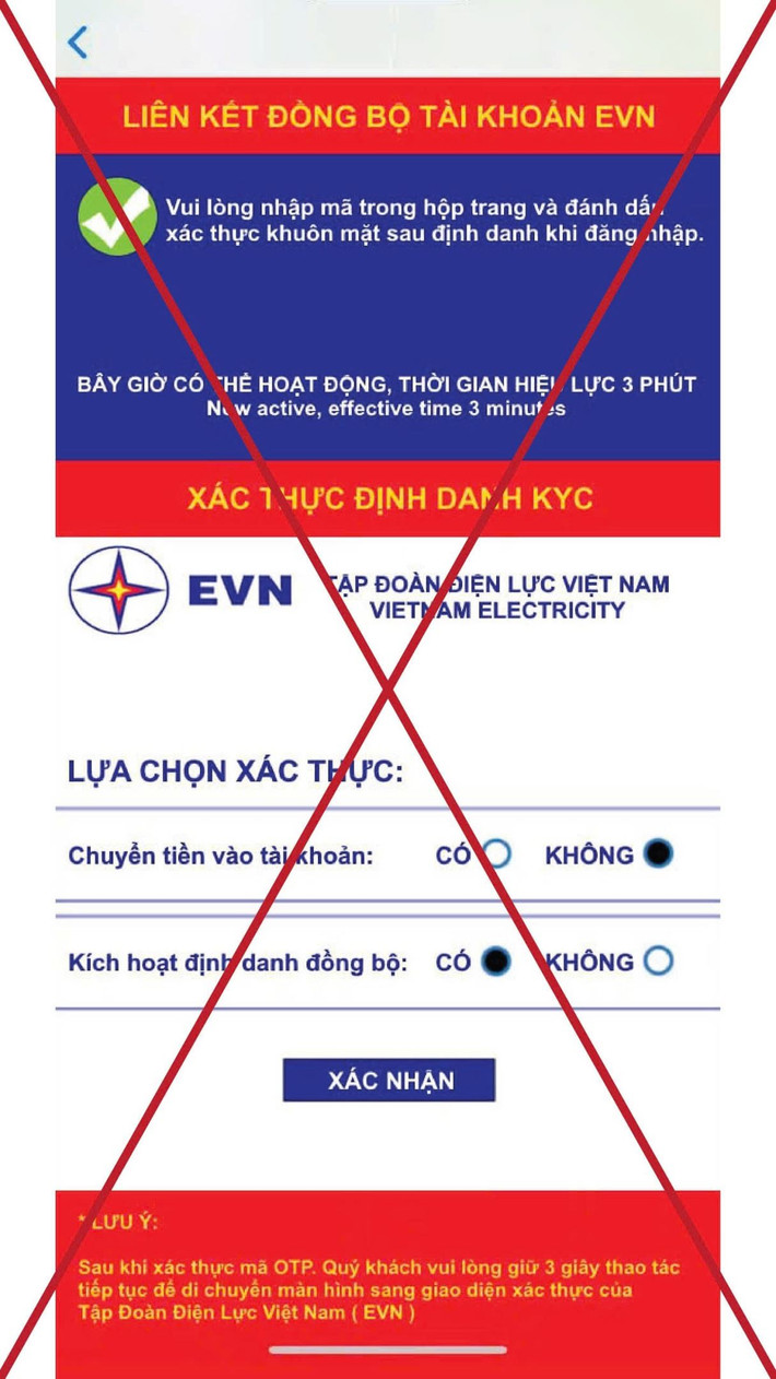 Giao diện app giả mạo EVN. Ảnh: VN 31122024-20241231184150551-canhgiac.jpg