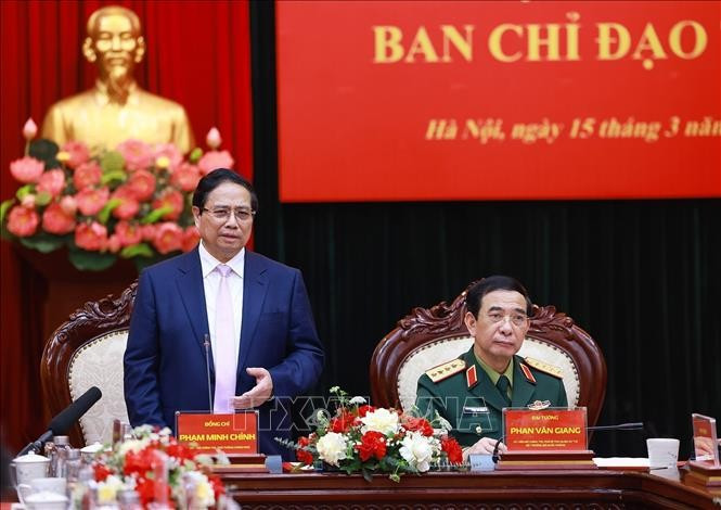 Thủ tướng Phạm Minh Chính làm việc với Tập đoàn Công nghiệp - Viễn thông Quân đội (Viettel). Ảnh: Dương Giang/TTXVN Thủ tướng Phạm Minh Chính làm việc với Tập đoàn Công nghiệp - Viễn thông Quân đội (Viettel). Ảnh: Dương Giang/TTXVN