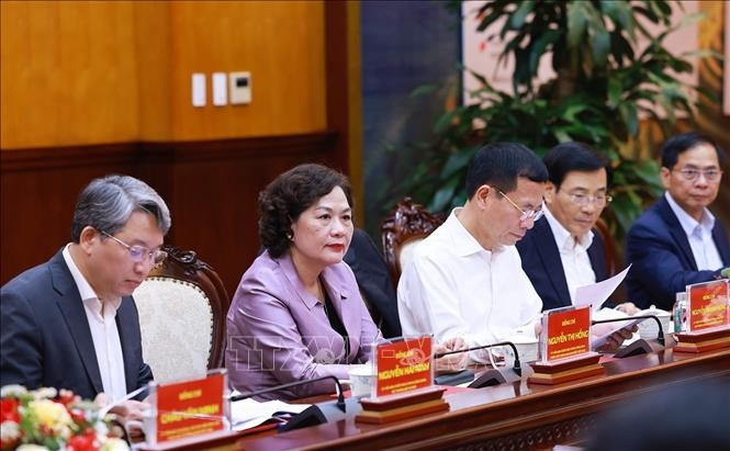 Các đại biểu tham dự buổi làm việc. Ảnh: Dương Giang/TTXVN Các đại biểu tham dự buổi làm việc. Ảnh: Dương Giang/TTXVN