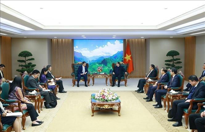 Thủ tướng Phạm Minh Chính tiếp Bộ trưởng Ngoại giao Thái Lan Maris Sangiampongsa. Ảnh: Dương Giang/TTXVN Thủ tướng Phạm Minh Chính tiếp Bộ trưởng Ngoại giao Thái Lan Maris Sangiampongsa. Ảnh: Dương Giang/TTXVN