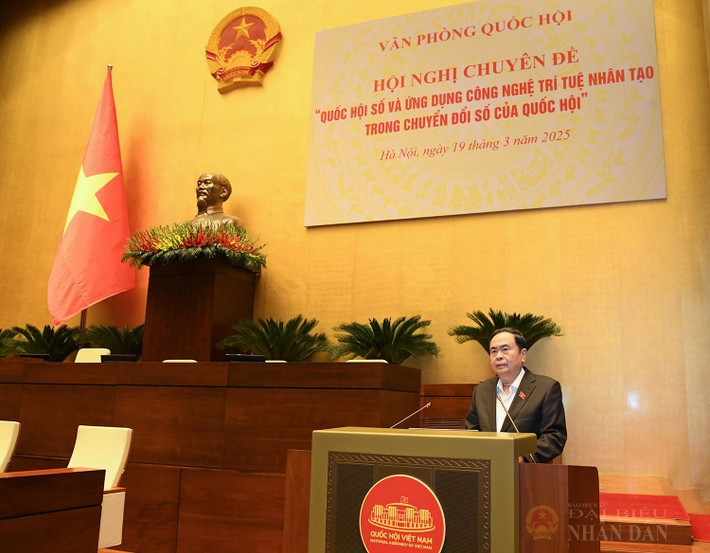 Chủ tịch Quốc hội Trần Thanh Mẫn phát biểu khai mạc Hội nghị. Ảnh: Lâm Hiển ctqh-a4.jpg