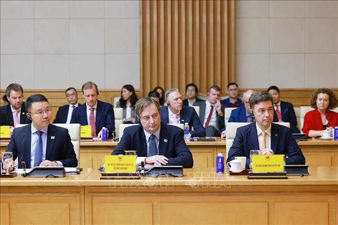 Đại diện các tổ chức, hiệp hội doanh nghiệp châu Âu tham dự tọa đàm. Ảnh: Dương Giang/TTXVN Đại diện các tổ chức, hiệp hội doanh nghiệp châu Âu tham dự tọa đàm. Ảnh: Dương Giang/TTXVN