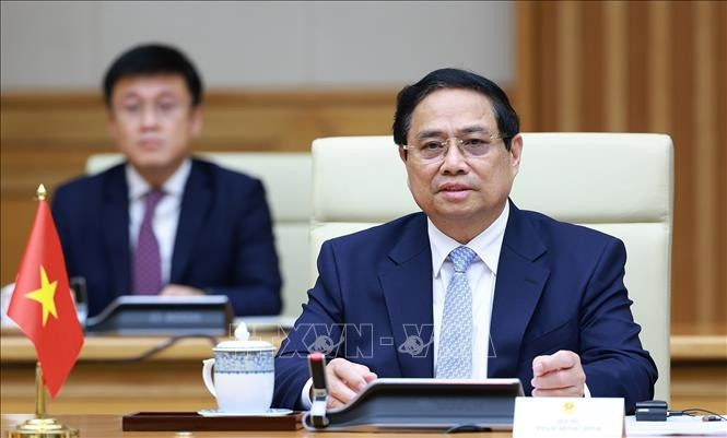 Thủ tướng Phạm Minh Chính phát biểu. Ảnh: Dương Giang/TTXVN hoi-dam4-060325.jpg