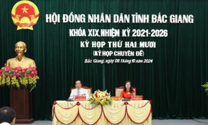 Chủ tọa kỳ họp. Ảnh An Nhiên