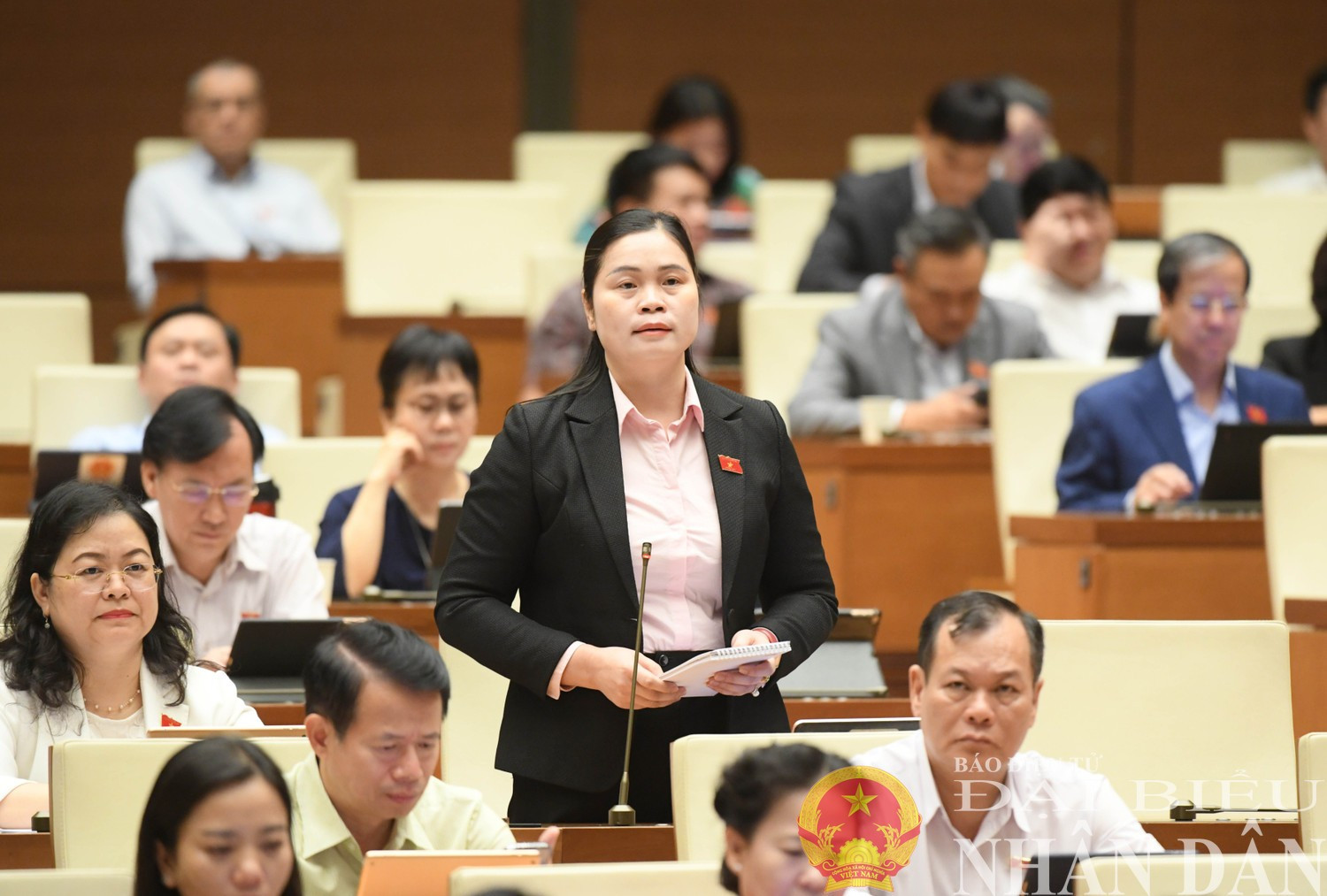 Đại biểu Quốc hội Ma Thị Thúy (Tuyên Quang) chất vấn. Ảnh: Lâm Hiển db-ma-thi-thuy-tuyen-quang3.jpg