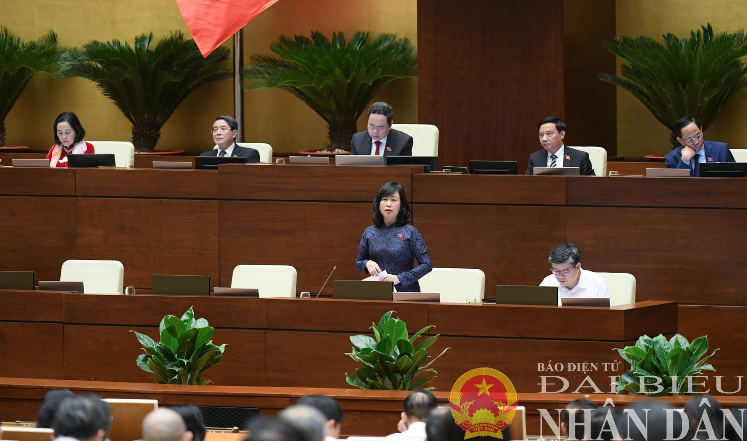 Bộ trưởng Bộ Y tế Đào Hồng Lan phát biểu. Ảnh: Lâm Hiển bo-truong-y-te-tra-loi-chat-van.jpg