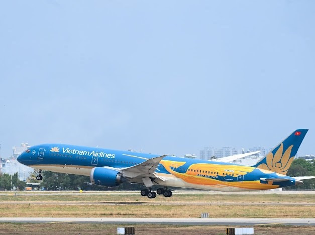 Chuyến bay VN244 đánh dấu cột mốc mới của ngành hàng không Việt Nam. Ảnh: VNA. 603ee20dc68353a2df0ca4e69de18f58.jpg