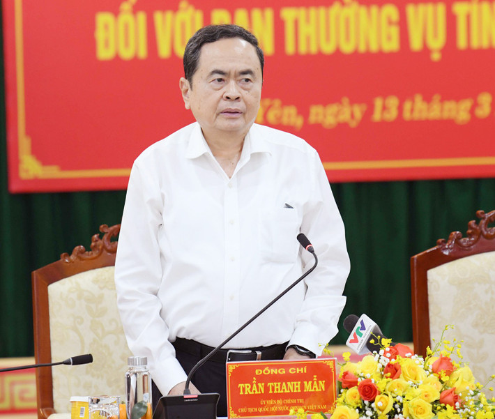 Chủ tịch Quốc hội Trần Thanh Mẫn phát biểu. Ảnh: Lâm Hiển ctqh-pb.jpg
