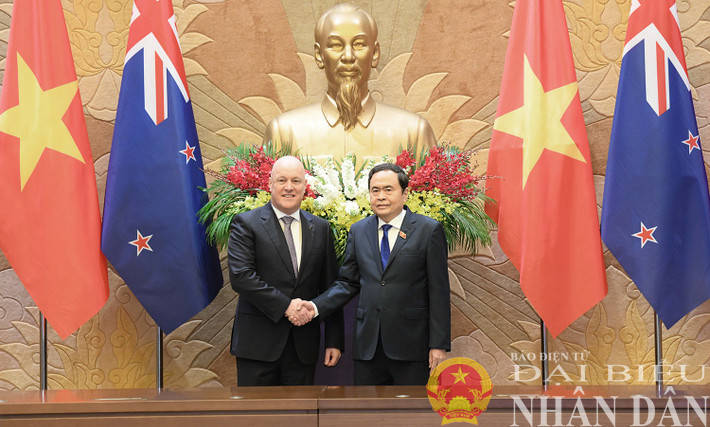 Chủ tịch Quốc hội Trần Thanh Mẫn và Thủ tướng New Zealand Christopher Luxon. Ảnh Lâm Hiển dbnd_br_ctqh-a4-3599.jpg