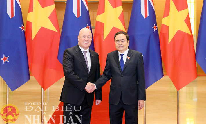 Chủ tịch Quốc hội Trần Thanh Mẫn và Thủ tướng New Zealand Christopher Luxon. Ảnh Lâm Hiển dbnd_bl_ctqh-a3.jpg