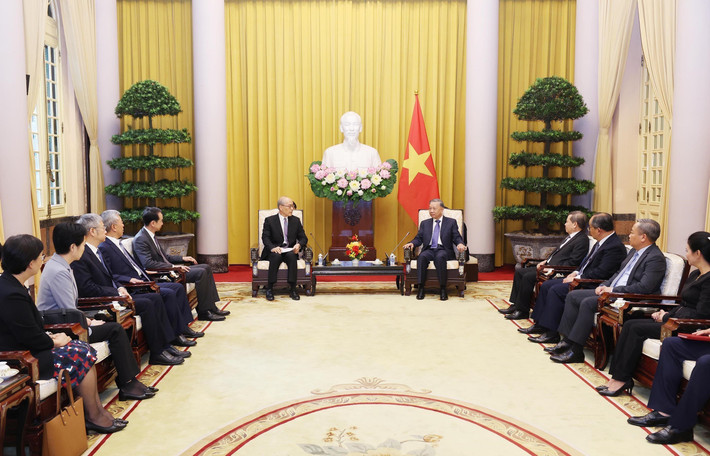 Tổng Bí thư, Chủ tịch nước Tô Lâm tiếp Chánh án Tòa án nhân dân Tối cao Trung Quốc Trương Quân. Ảnh: Lâm Khánh/TTXVN vna-potal-tong-bi-thu-chu-tich-nuoc-tiep-chanh-an-toa-an-nhan-dan-toi-cao-trung-quoc-7658694-2399.jpg