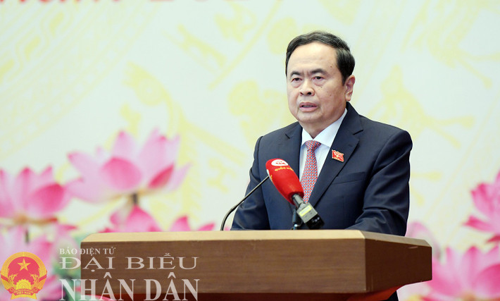 Chủ tịch Quốc hội Trần Thanh Mẫn phát biểu. Ảnh: Lâm Hiển Chủ tịch Quốc hội Trần Thanh Mẫn phát biểu. Ảnh: Lâm Hiển