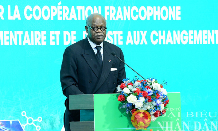 Chủ tịch APF, Phó Chủ tịch thứ nhất Quốc hội Cameroon Hilarion Etong phát biểu khai mạc. Ảnh: Lâm Hiển dbnd_br_ct-nghi-vien.jpg