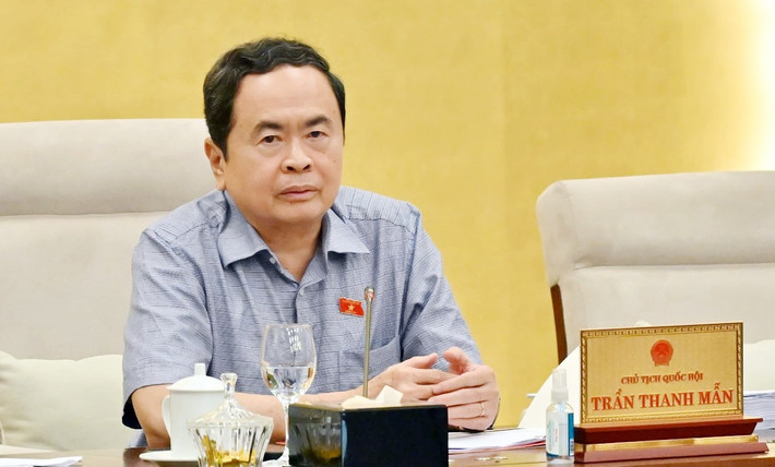 Chủ tịch Quốc hội Trần Thanh Mẫn phát biểu. Ảnh: Quang Khánh ctqh-chieu-5935.jpg