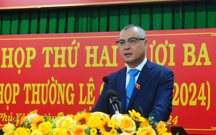Bí thư Tỉnh ủy, Trưởng đoàn ĐBQH tỉnh Phạm Đại Dương phát biểu chỉ đạo kỳ họp. Ảnh: Anh Ngọc bithu01.jpg