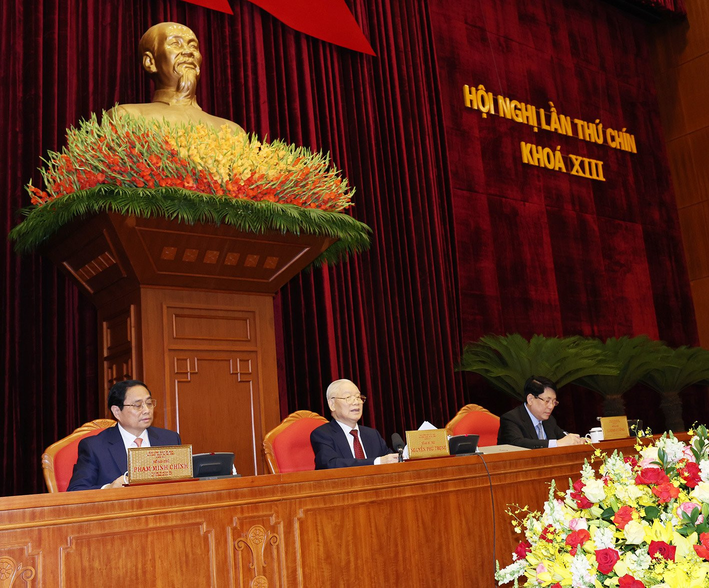 Tổng Bí thư Nguyễn Phú Trọng phát biểu bế mạc Hội nghị. Ảnh: Trí Dũng - TTXVN Bế mạc Hội nghị lần thứ chín Ban Chấp hành Trung ương Đảng khóa XIII
