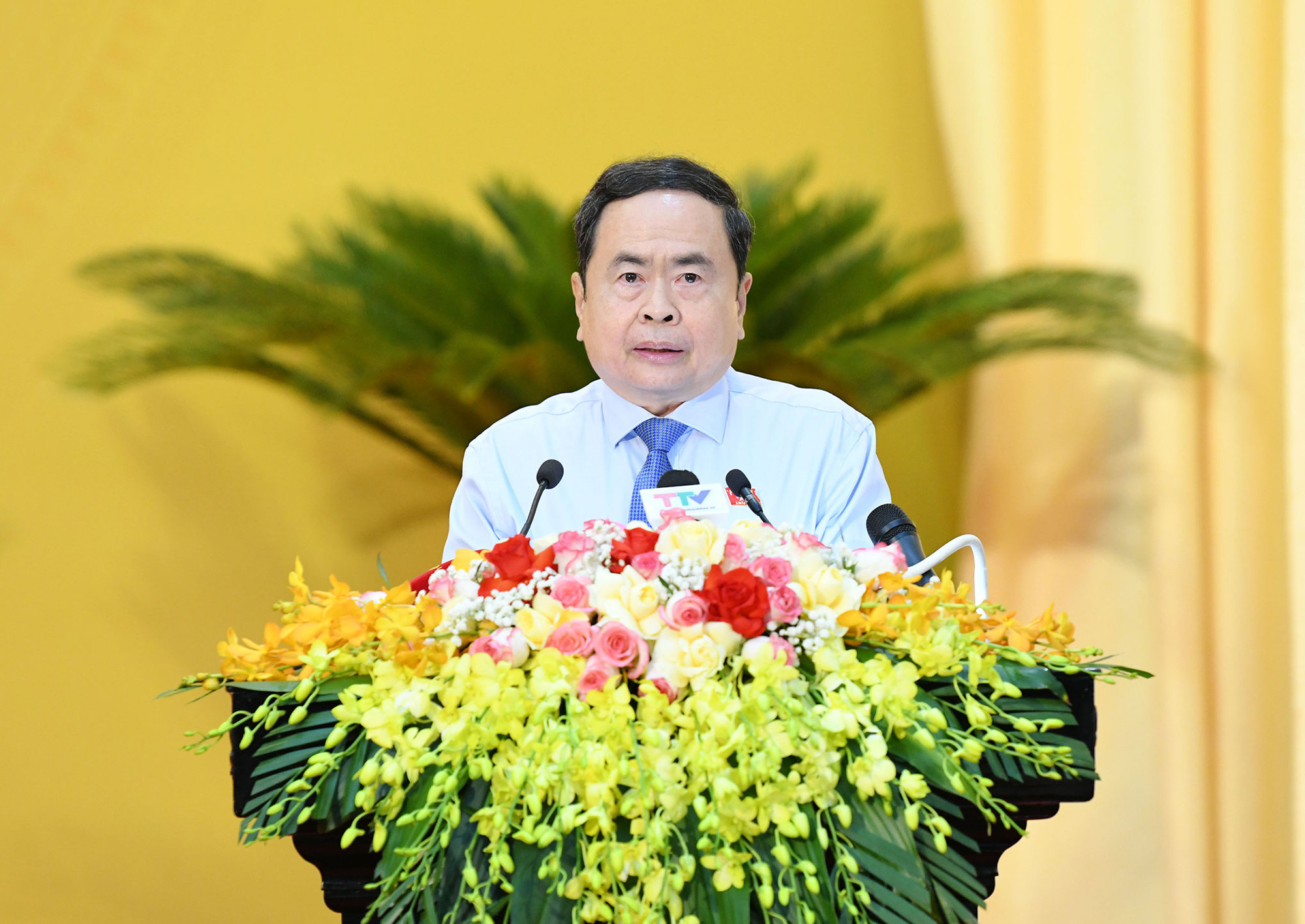 Chủ tịch Quốc hội Trần Thanh Mẫn phát biểu tại Kỳ họp thứ 20, HĐND tỉnh Thanh Hóa Khóa XVIII. Ảnh: Lâm Hiển Thanh Hóa phải bứt phá phát triển, xứng đáng với sự tin tưởng, kỳ vọng của Đảng, Nhà nước và Nhân dân