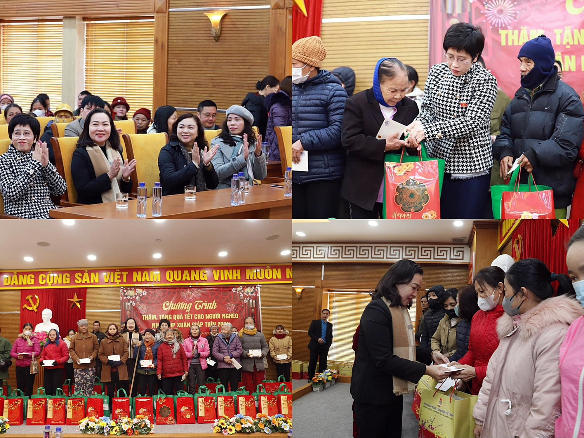 Đoàn ĐBQH tỉnh Hòa Bình cùng đại diện lãnh đạo tỉnh trao tặng quà Tết cho người nghèo và công nhân lao động trên địa bàn huyện Lạc Thủy. Ảnh: B. Hiển Đoàn ĐBQH tỉnh Hòa Bình: Làm tốt công tác an sinh xã hội, giúp Nhân dân đón Tết ấm no -0