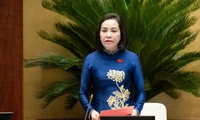 Phó Chủ tịch Quốc hội Nguyễn Thị Thanh điều hành phiên thảo luận ở Hội trường về dự án Luật Di sản văn hóa (sửa đổi)