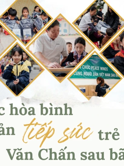 Tổ chức Vì Hoà bình Nhật Bản tiếp sức trẻ em tại Văn Chấn, Yên Bái đến trường sau bão Yagi