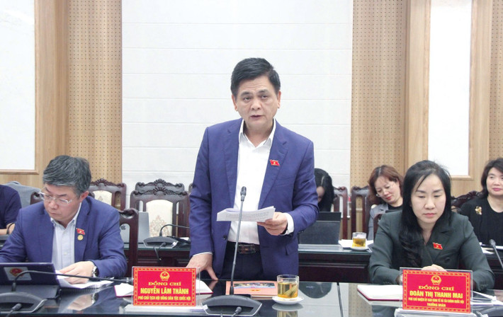 Phó Chủ tịch Hội đồng Dân tộc Nguyễn Lâm Thành phát biểu ks3.jpg