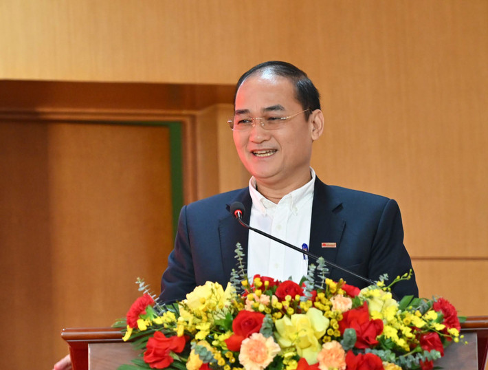 Trưởng ban Trị sự Đinh Văn Bản phát biểu. Ảnh: Quang Khánh h22.jpg