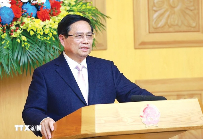 Thủ tướng Phạm Minh Chính phát biểu tại cuộc tọa đàm với các doanh nghiệp Trung Quốc. Ảnh: Dương Giang/TTXVN tt.jpg