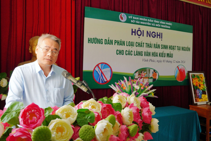 Ông Phạm Mạnh Cường, Phó Trưởng phòng Quản lý môi trường – Sở Tài nguyên và Môi trường phát biểu khai mạc hội nghị. Ảnh: ITN x1.jpg