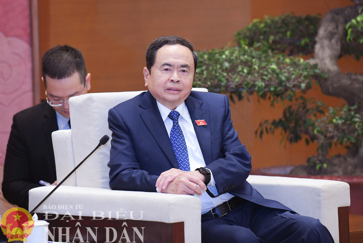 Chủ tịch Quốc hội Trần Thanh Mẫn phát biểu tại cuộc tiếp. Ảnh: Lâm Hiển Chủ tịch Quốc hội Trần Thanh Mẫn phát biểu tại cuộc tiếp. Ảnh: Lâm Hiển