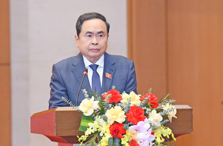 Bí thư Đảng ủy Quốc hội, Chủ tịch Quốc hội Trần Thanh Mẫn phát biểu khai mạc hội nghị. Ảnh: Lâm Hiển ctqh-tran-thanh-man04.jpg