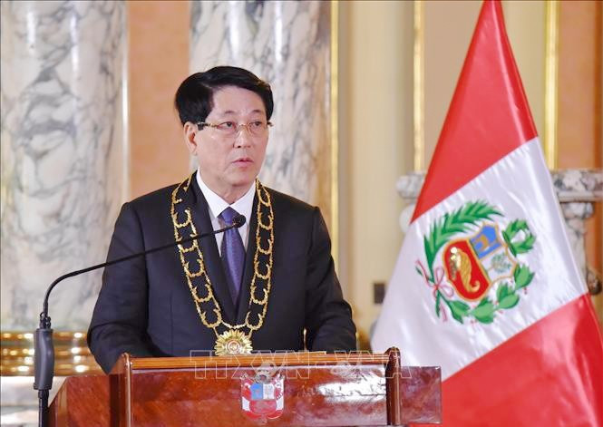 Chủ tịch nước Lương Cường phát biểu. Ảnh: Lâm Khánh/TTXVN 4.jpg