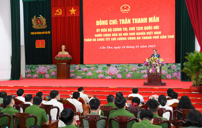 Chủ tịch Quốc hội Trần Thanh Mẫn phát biểu. Ảnh: Lâm Hiển Chủ tịch Quốc hội Trần Thanh Mẫn phát biểu. Ảnh: Lâm Hiển